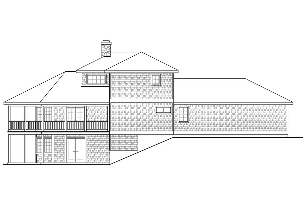 Home Plan Rear Elevation of this 2-Bedroom,1750 Sq Ft Plan -108-1906