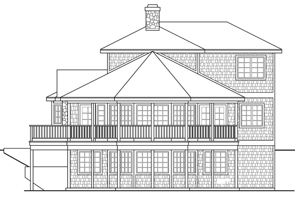 Home Plan Right Elevation of this 2-Bedroom,1750 Sq Ft Plan -108-1906