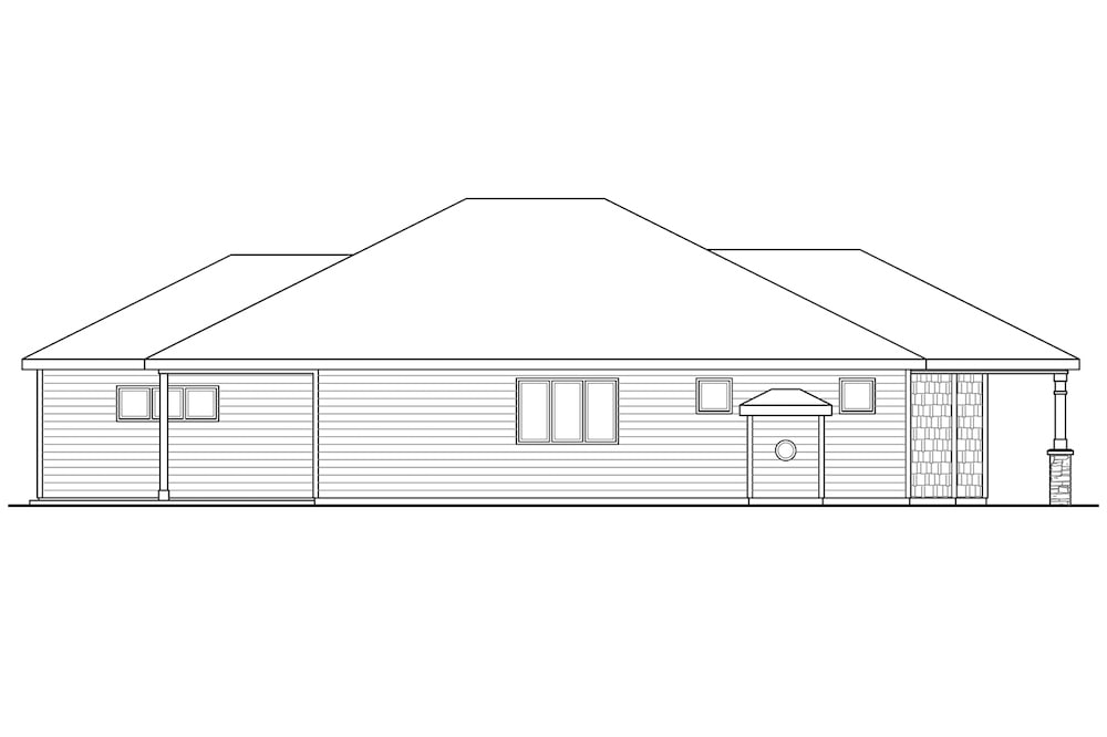 Home Plan Left Elevation of this 3-Bedroom,1737 Sq Ft Plan -108-1908