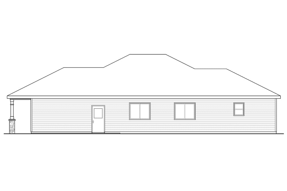 Home Plan Right Elevation of this 3-Bedroom,1737 Sq Ft Plan -108-1908
