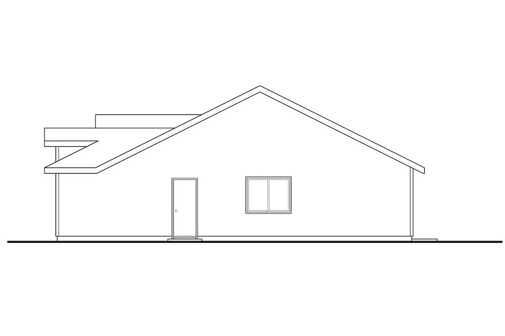 Home Plan Right Elevation of this 2-Bedroom,933 Sq Ft Plan -108-1909