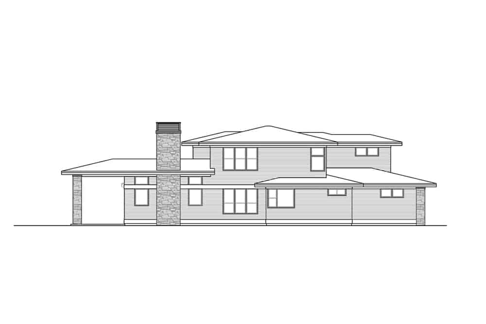 Home Plan Left Elevation of this 3-Bedroom,3027 Sq Ft Plan -108-1910