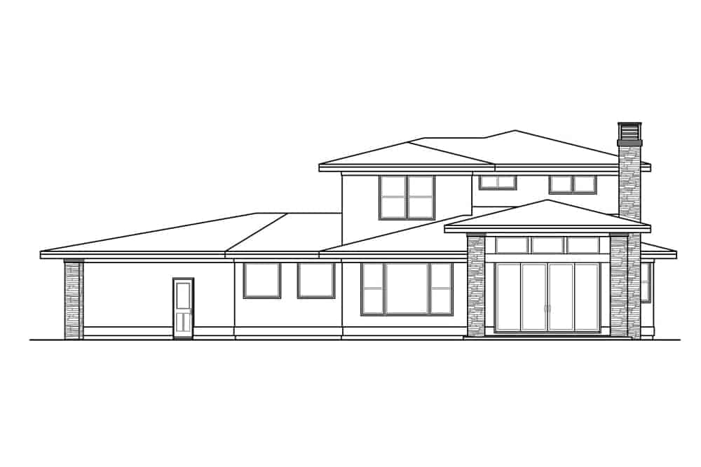 Home Plan Rear Elevation of this 3-Bedroom,3027 Sq Ft Plan -108-1910