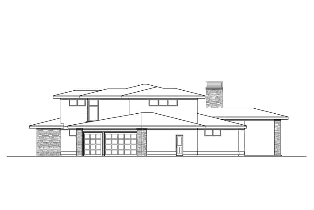 Home Plan Right Elevation of this 3-Bedroom,3027 Sq Ft Plan -108-1910