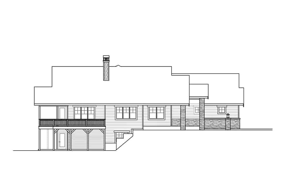 Home Plan Left Elevation of this 3-Bedroom,2652 Sq Ft Plan -108-1911
