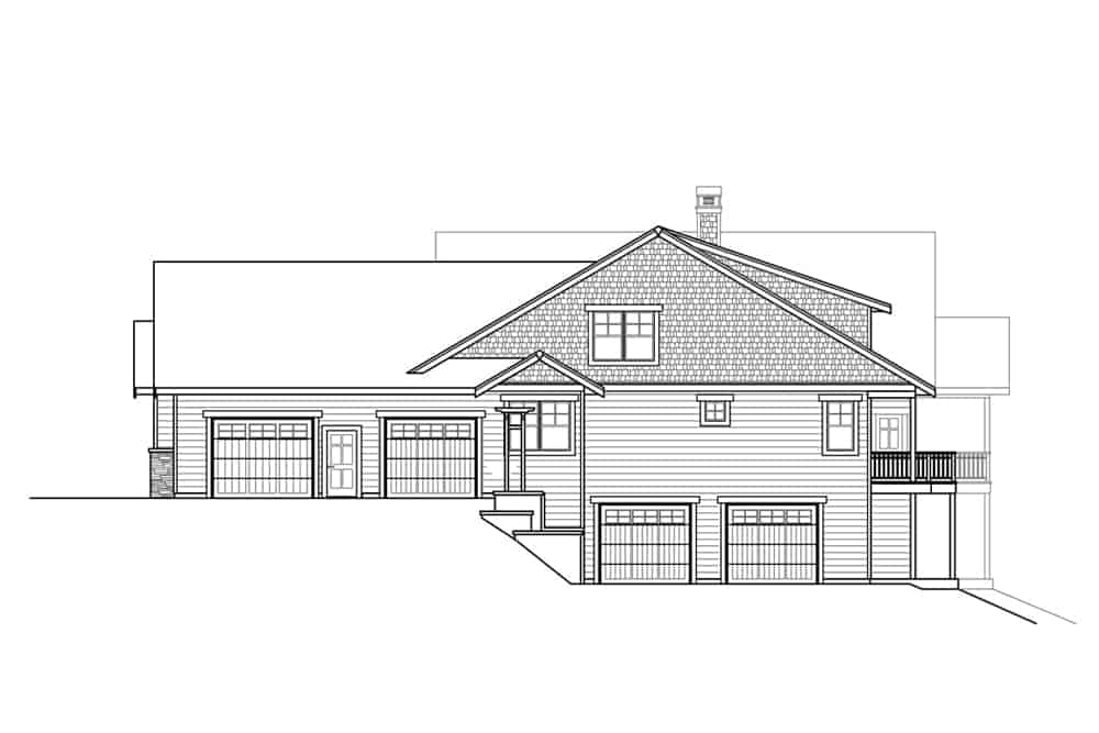 Home Plan Right Elevation of this 3-Bedroom,2652 Sq Ft Plan -108-1911