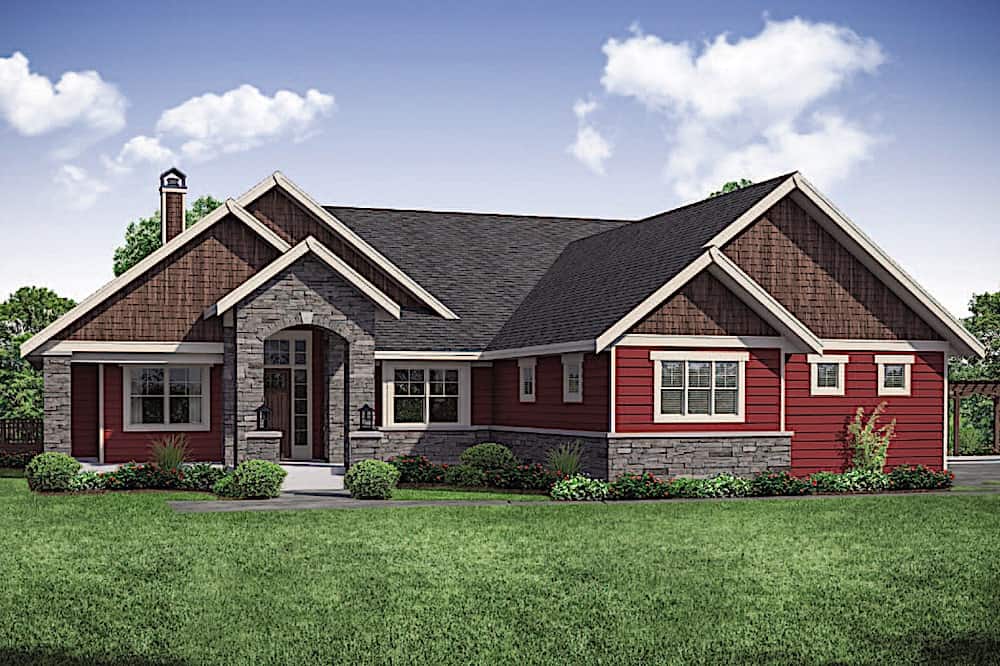Ranch home (ThePlanCollection: Plan #108-1911)