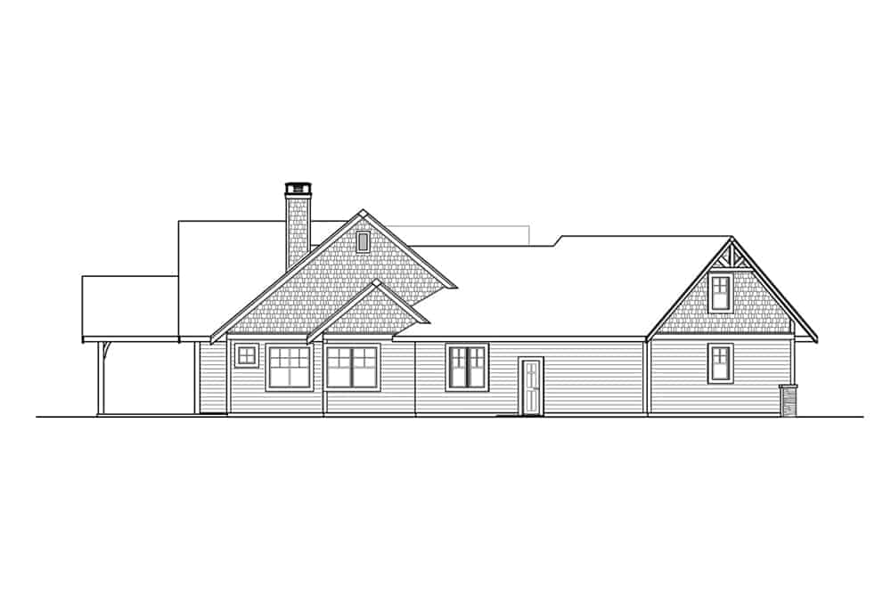 Home Plan Left Elevation of this 3-Bedroom,2652 Sq Ft Plan -108-1912