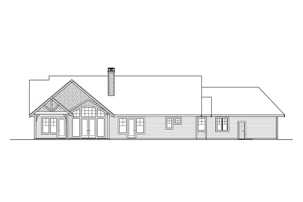 Home Plan Rear Elevation of this 3-Bedroom,2652 Sq Ft Plan -108-1912