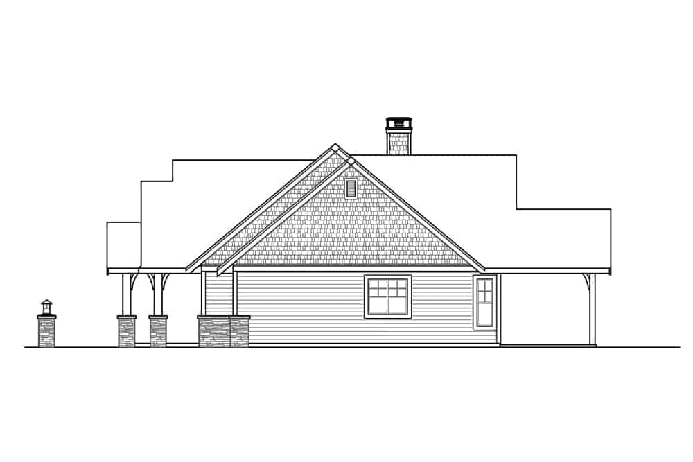 Home Plan Right Elevation of this 3-Bedroom,2652 Sq Ft Plan -108-1912