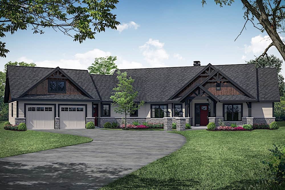 Ranch home (ThePlanCollection: Plan #108-1911)