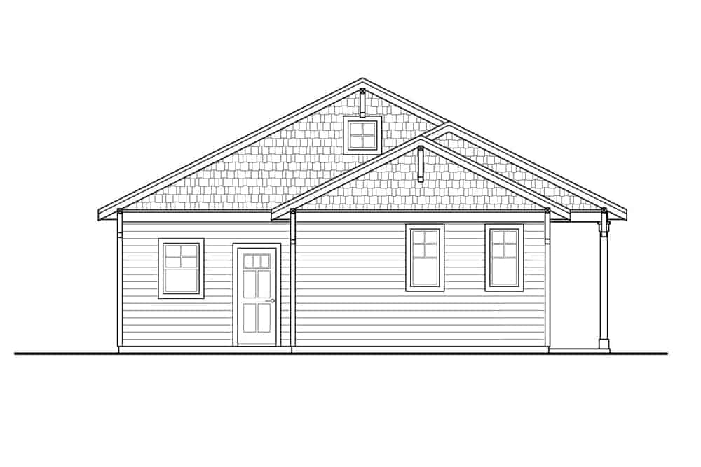 Home Plan Front Elevation of this 2-Bedroom,1080 Sq Ft Plan -108-1913