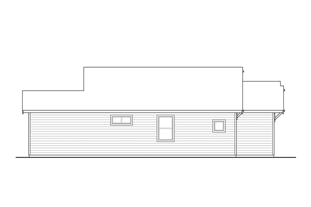 Home Plan Left Elevation of this 2-Bedroom,1080 Sq Ft Plan -108-1913
