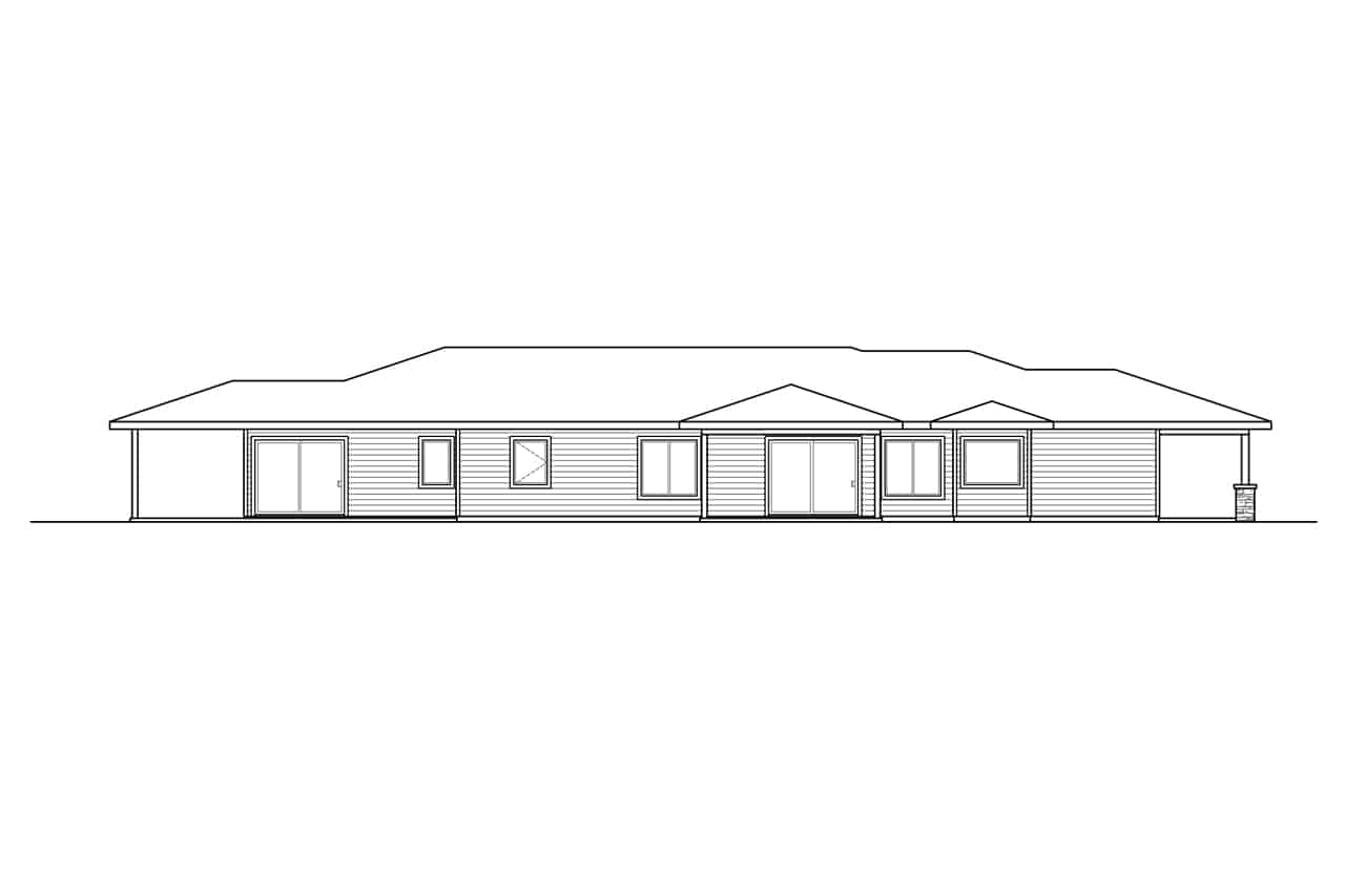 Home Plan Left Elevation of this 3-Bedroom,2221 Sq Ft Plan -108-1915