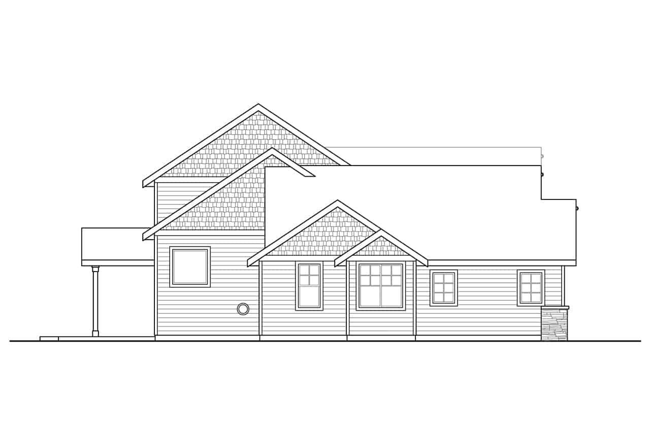 Home Plan Left Elevation of this 3-Bedroom,2240 Sq Ft Plan -108-1916