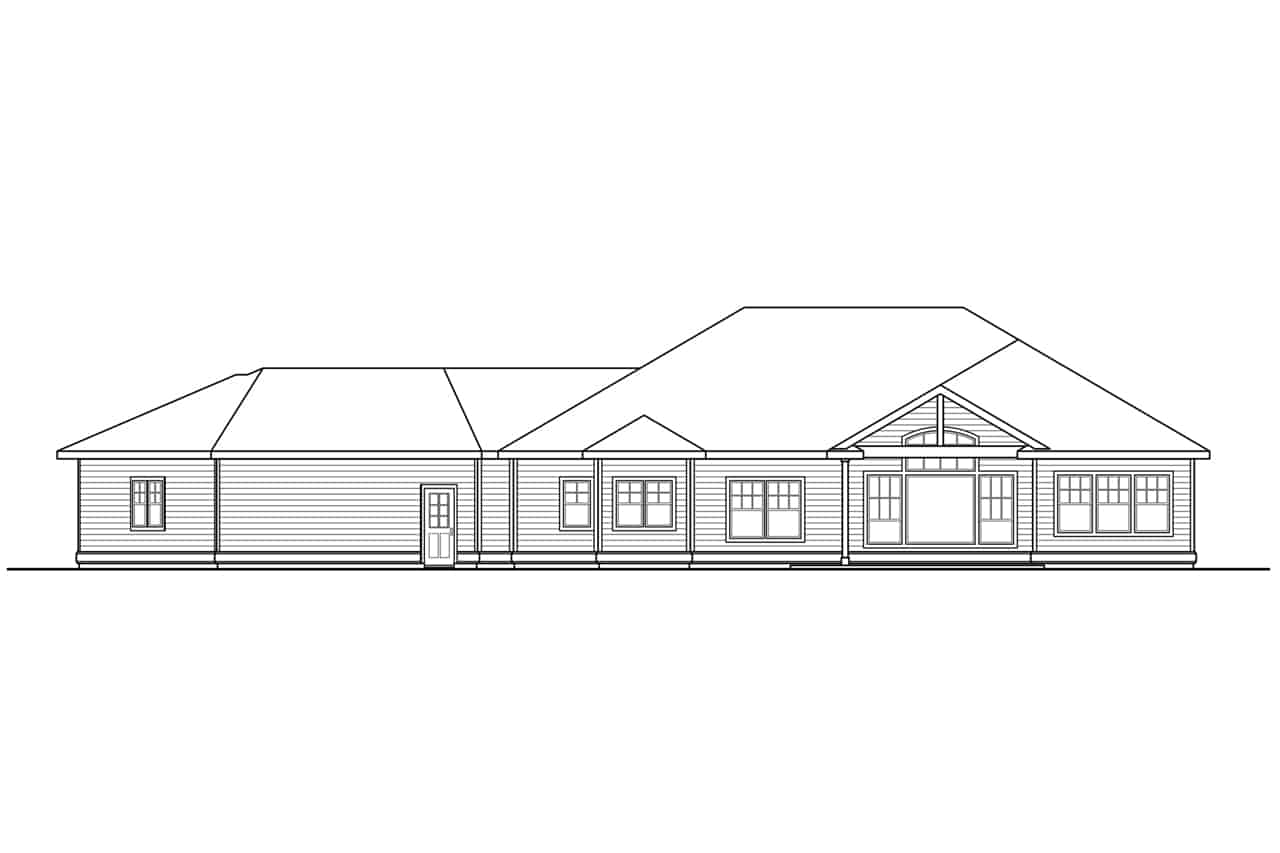 Home Plan Rear Elevation of this 3-Bedroom,2663 Sq Ft Plan -108-1918