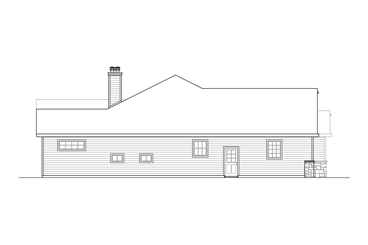 Home Plan Left Elevation of this 3-Bedroom,2425 Sq Ft Plan -108-1919