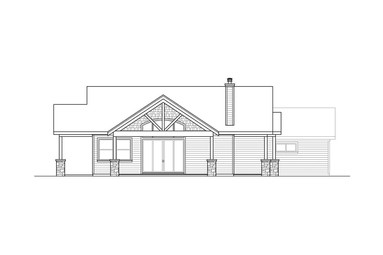 Home Plan Left Elevation of this 3-Bedroom,1990 Sq Ft Plan -108-1920