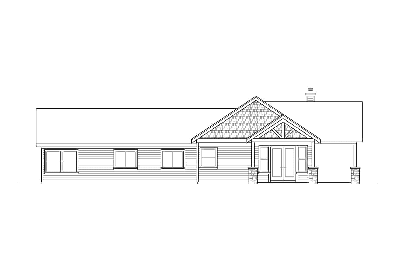 Home Plan Rear Elevation of this 3-Bedroom,1990 Sq Ft Plan -108-1920