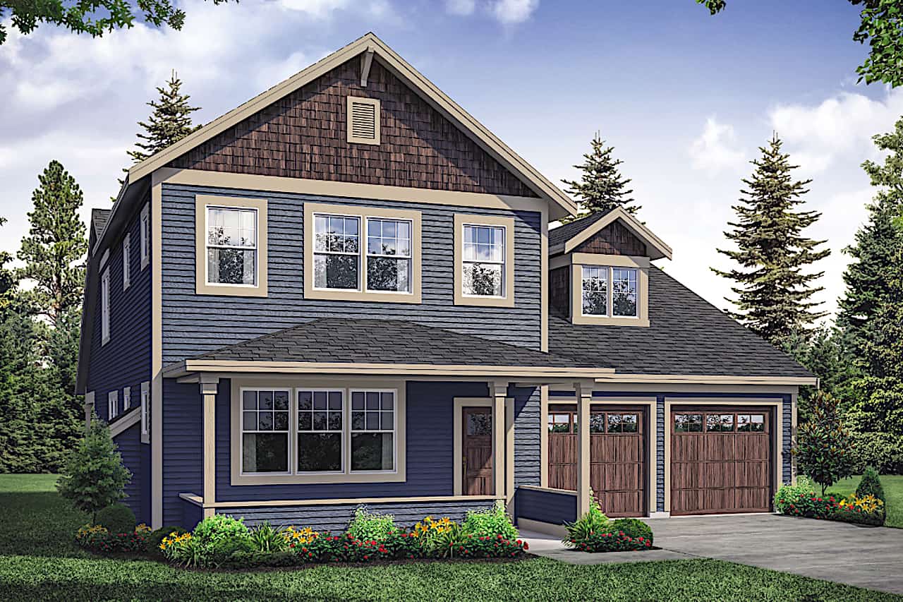 Front elevation of Farmhouse home (ThePlanCollection: House Plan #108-1921)