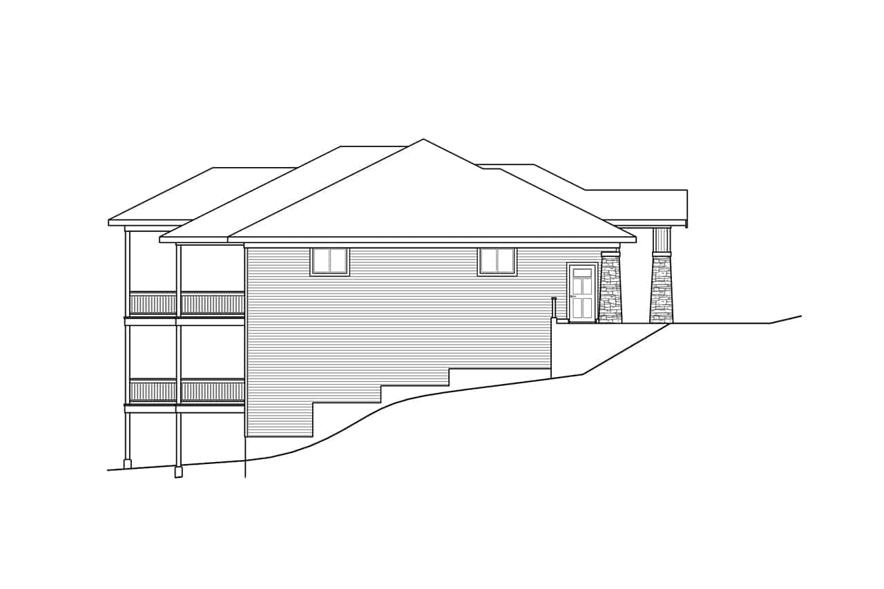 Home Plan Left Elevation of this 3-Bedroom,3237 Sq Ft Plan -108-1922