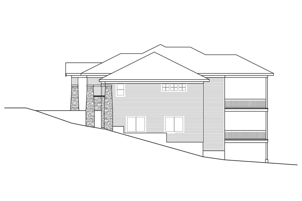 Home Plan Right Elevation of this 3-Bedroom,3237 Sq Ft Plan -108-1922