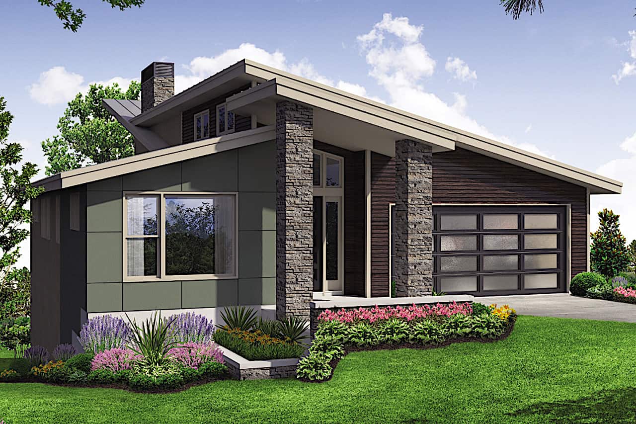 Mid-Century Modern home (ThePlanCollection: Plan #108-1923)