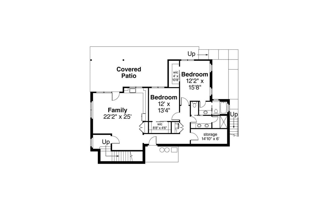 Floor Plan Basement of Modern Plan #108-1924