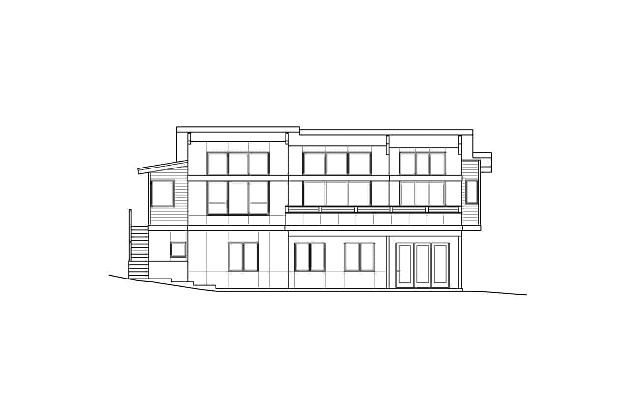 Home Plan Rear Elevation of this 4-Bedroom,3957 Sq Ft Plan -108-1924