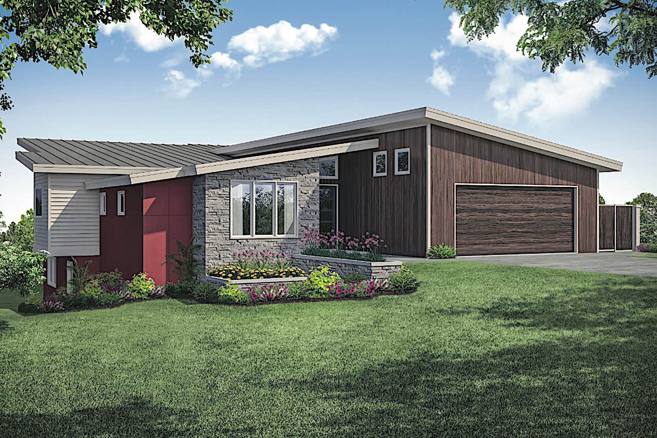 Mid-Century Modern home (ThePlanCollection: Plan #108-1924)