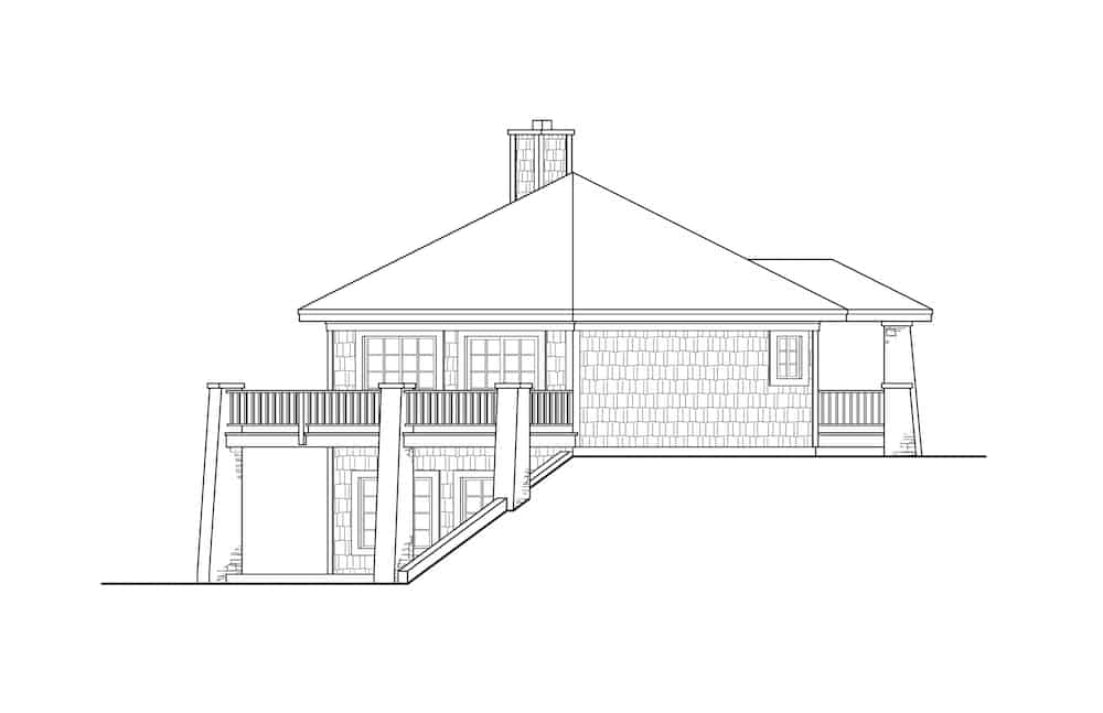 Home Plan Left Elevation of this 1-Bedroom,1999 Sq Ft Plan -108-1926