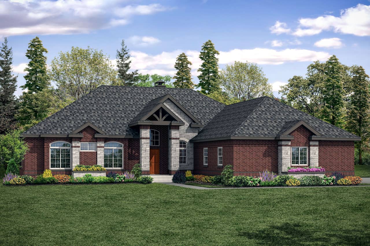 Ranch home (ThePlanCollection: House Plan #108-1928)