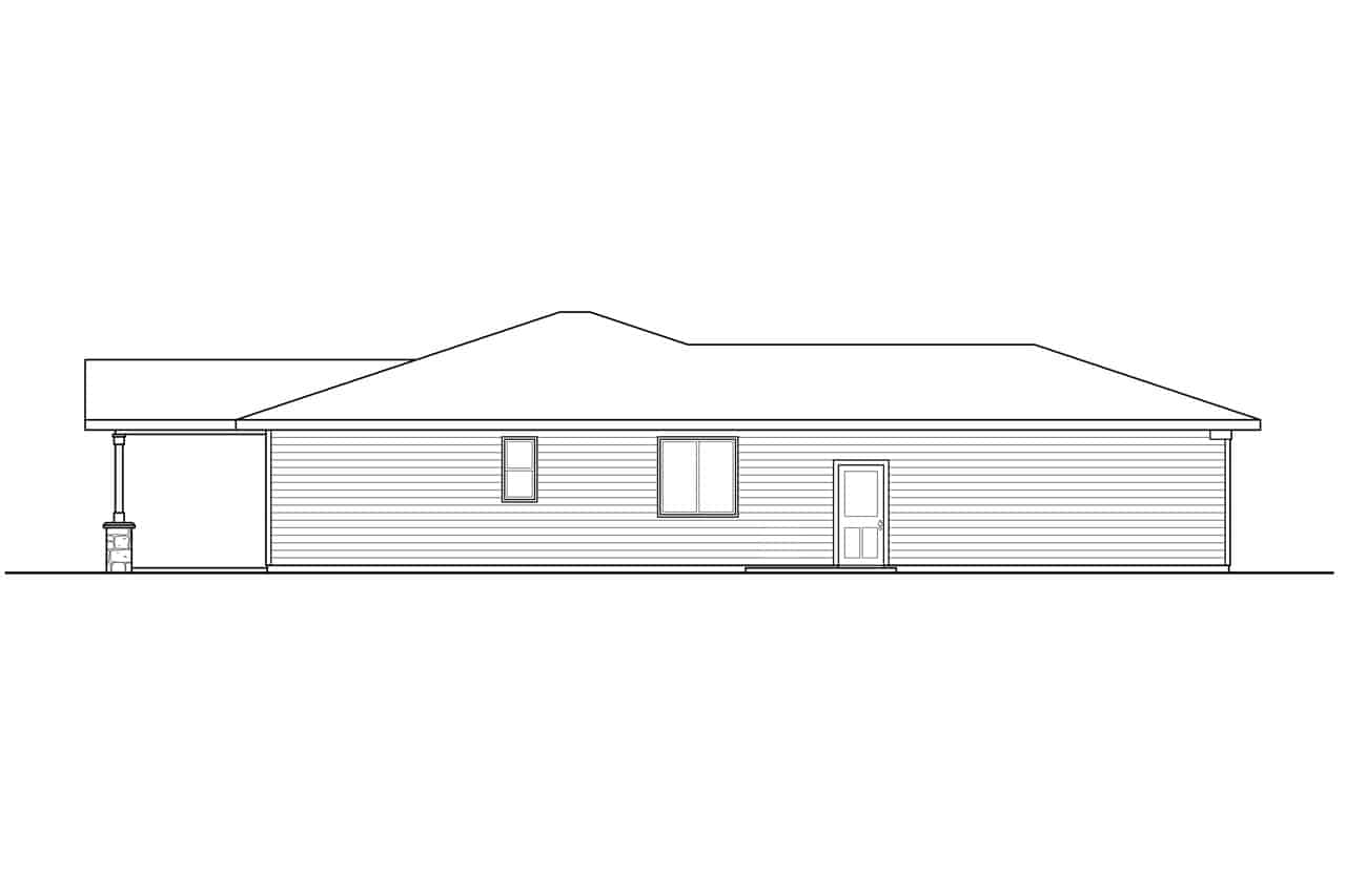 Home Plan Left Elevation of this 3-Bedroom,2257 Sq Ft Plan -108-1929