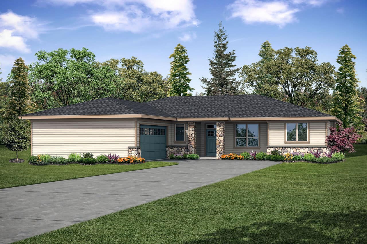 Ranch home (ThePlanCollection: Plan #108-1929)