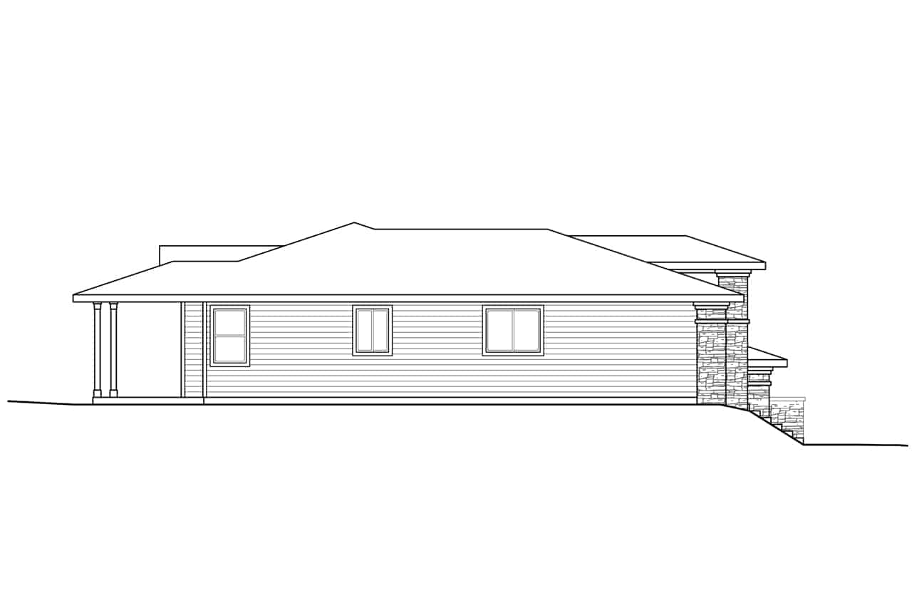 Home Plan Left Elevation of this 2-Bedroom,1758 Sq Ft Plan -108-1930