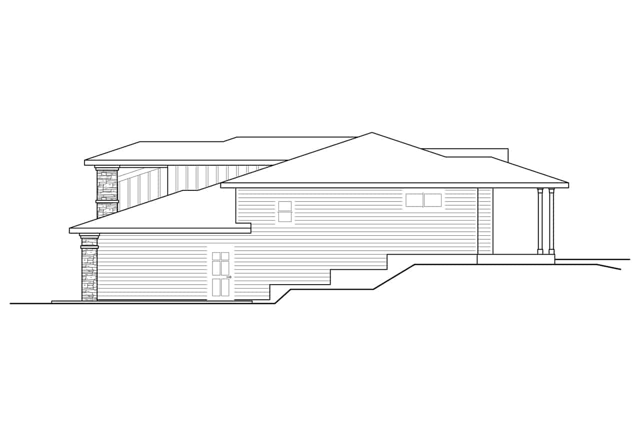 Home Plan Right Elevation of this 2-Bedroom,1758 Sq Ft Plan -108-1930