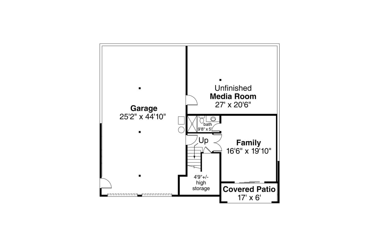 Floor Plan Main Level of Contemporary Plan #108-1931