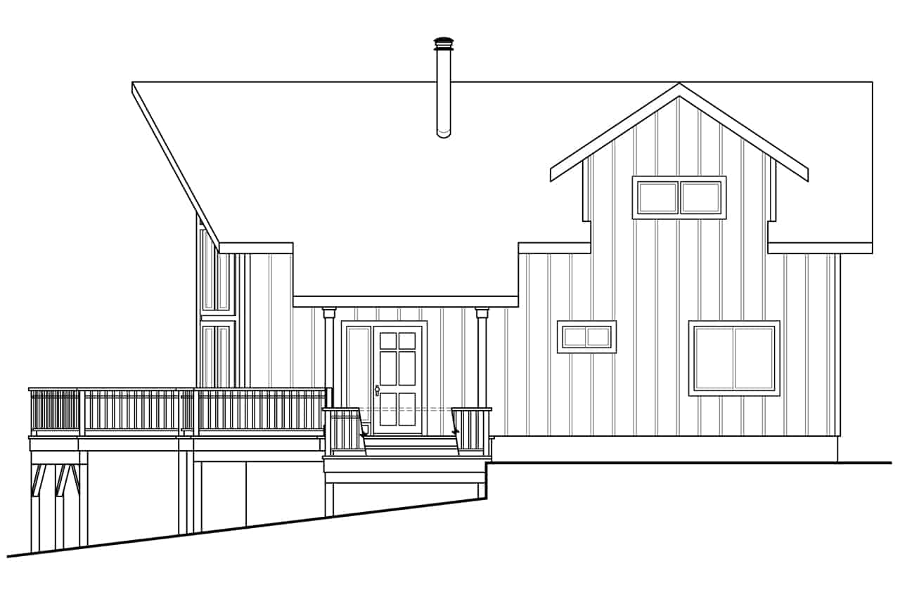 Home Plan Right Elevation of this 2-Bedroom,1509 Sq Ft Plan -108-1932