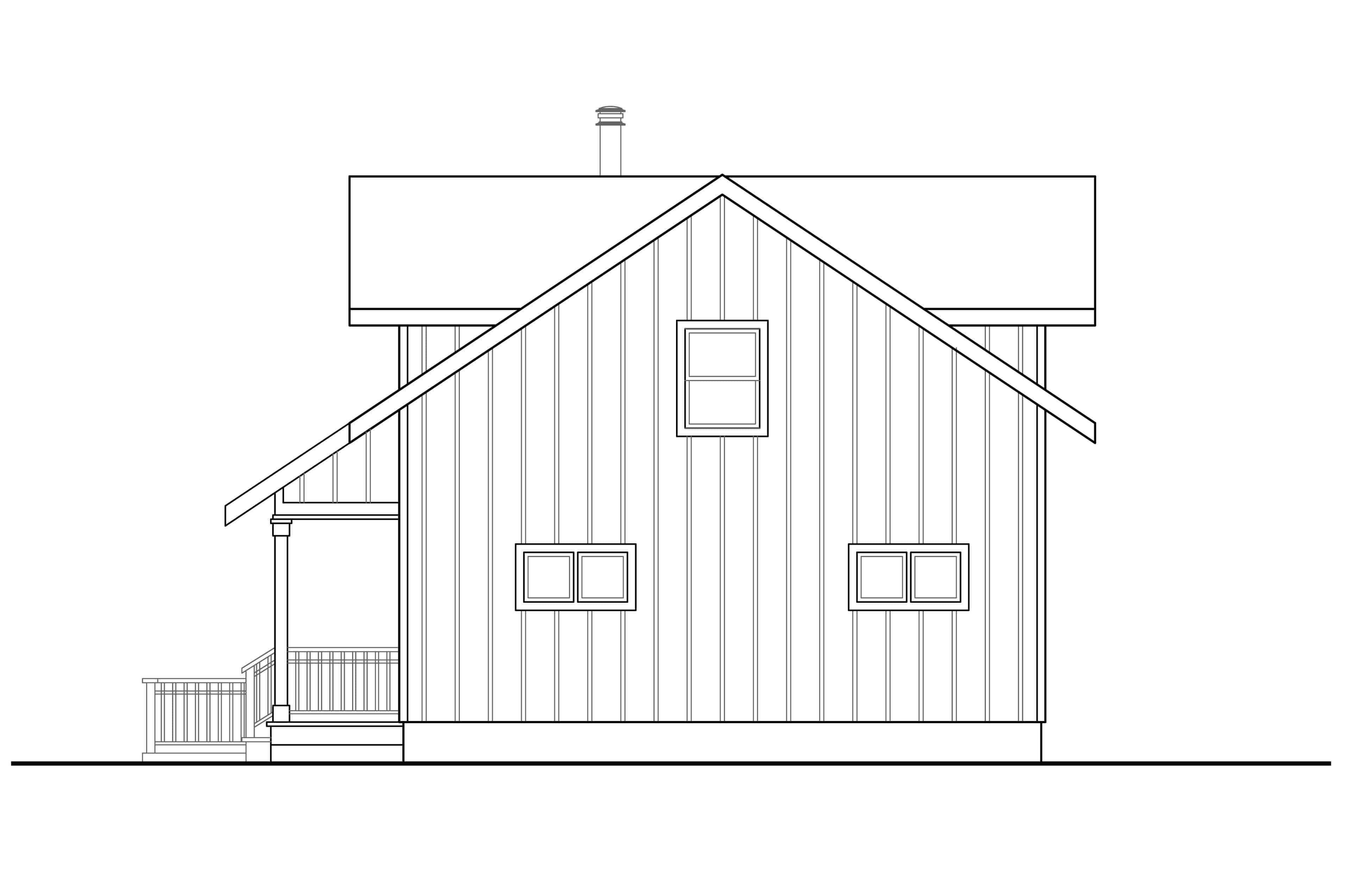 Home Plan Rear Elevation of this 2-Bedroom,1509 Sq Ft Plan -108-1932
