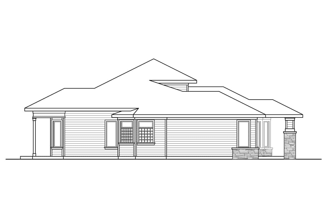 Home Plan Left Elevation of this 2-Bedroom,2350 Sq Ft Plan -108-1933