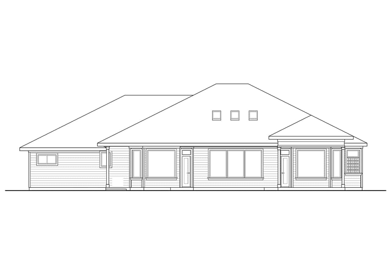 Home Plan Rear Elevation of this 2-Bedroom,2350 Sq Ft Plan -108-1933