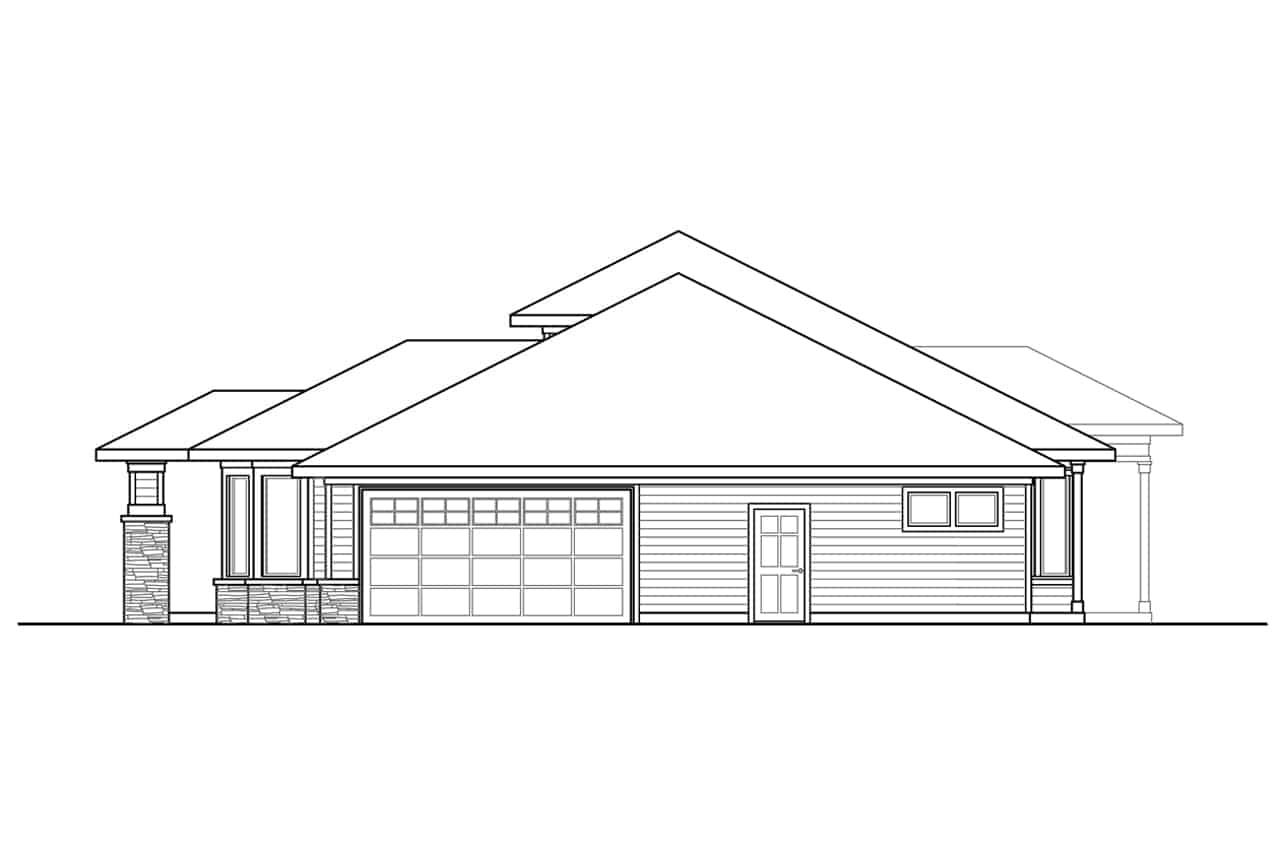 Home Plan Right Elevation of this 2-Bedroom,2350 Sq Ft Plan -108-1933