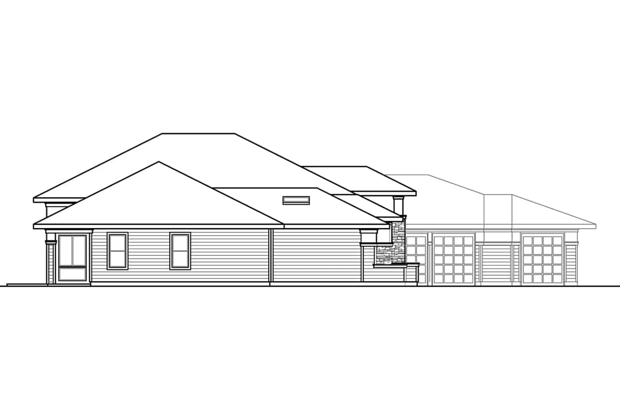 Home Plan Left Elevation of this 3-Bedroom,3622 Sq Ft Plan -108-1934