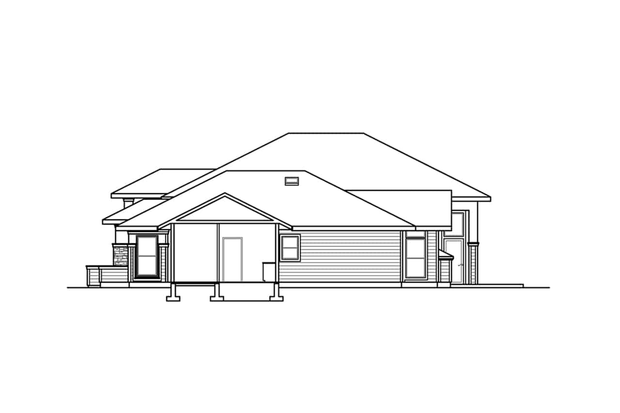 Home Plan Right Elevation of this 3-Bedroom,3622 Sq Ft Plan -108-1934