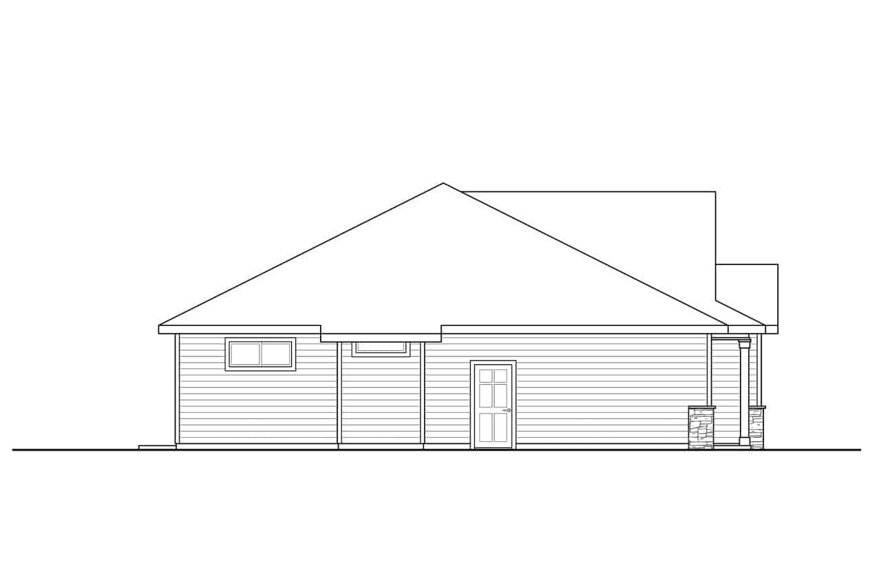Home Plan Left Elevation of this 3-Bedroom,1610 Sq Ft Plan -108-1935