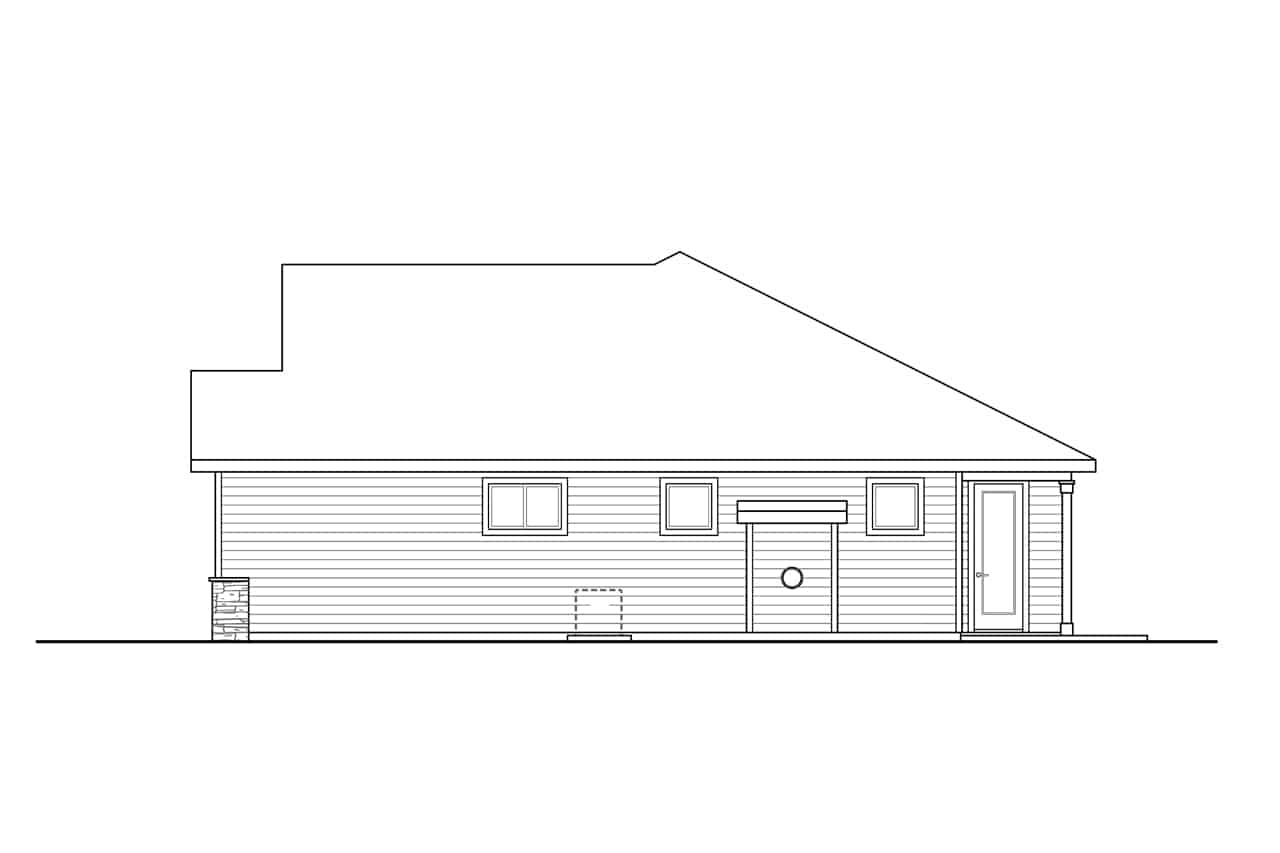 Home Plan Right Elevation of this 3-Bedroom,1610 Sq Ft Plan -108-1935