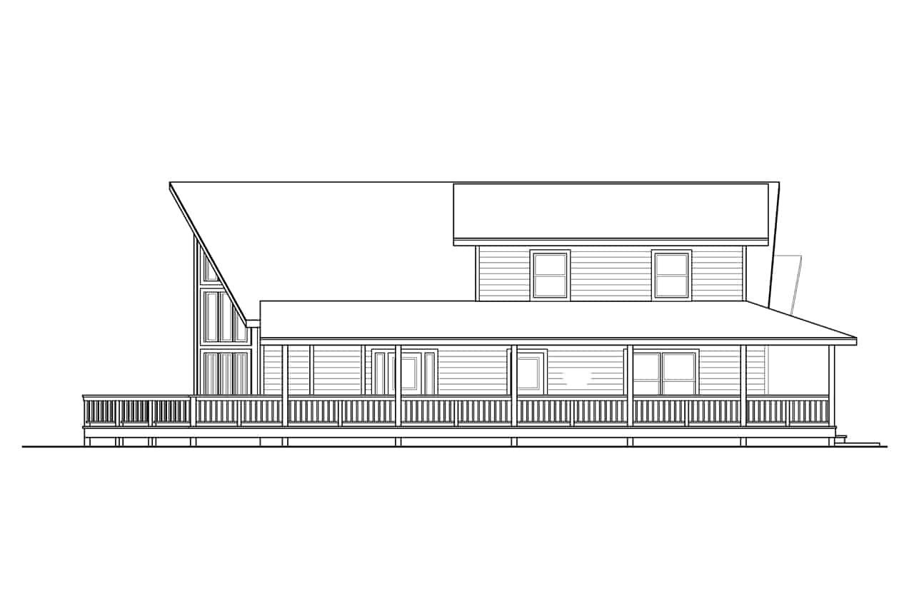 Home Plan Left Elevation of this 3-Bedroom,2060 Sq Ft Plan -108-1937