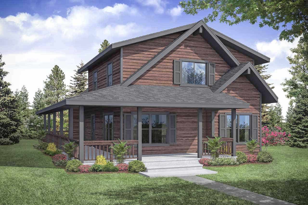 Farmhouse home (ThePlanCollection: Plan #108-1937)