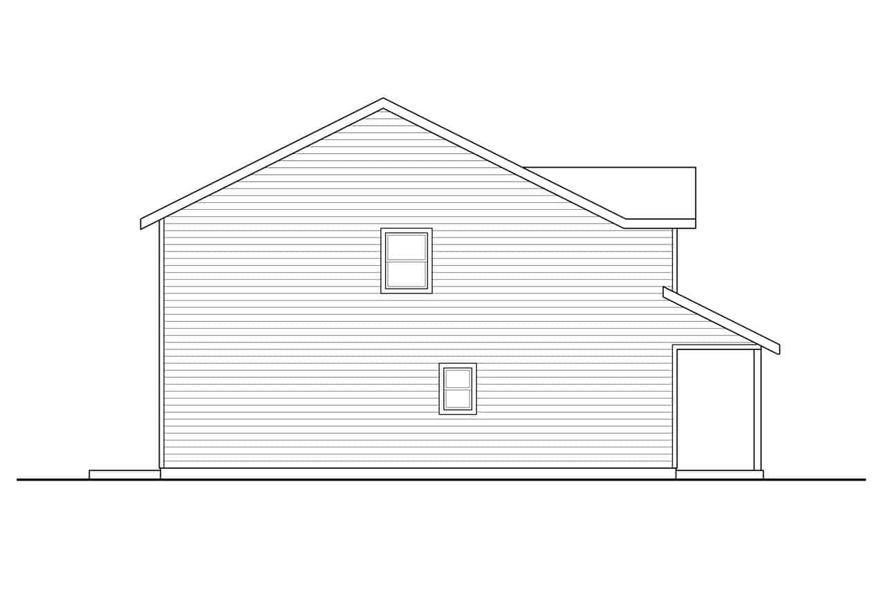 Home Plan Left Elevation of this 3-Bedroom,1628 Sq Ft Plan -108-1939