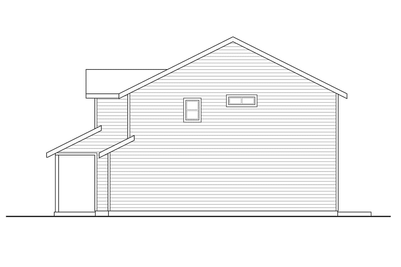 Home Plan Right Elevation of this 3-Bedroom,1628 Sq Ft Plan -108-1939